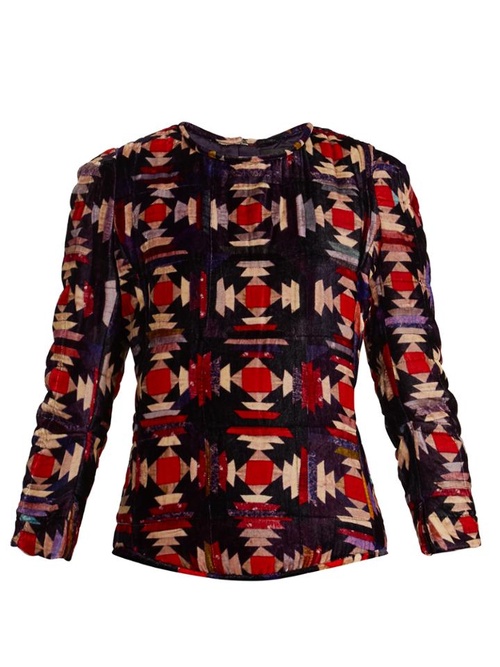 Isabel Marant Tuline Ruched-shoulder Velvet Top