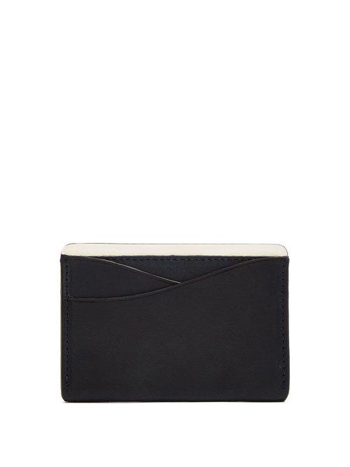 Matchesfashion.com Passavant And Lee - Leather And Sterling Silver Cardholder - Mens - Navy Multi