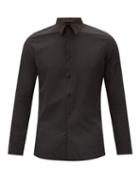 Matchesfashion.com Fendi - Ff-collar Cotton-poplin Shirt - Mens - Black