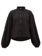 Matchesfashion.com Totme - Novale Logo-buttoned Boucl-twill Shirt - Womens - Black