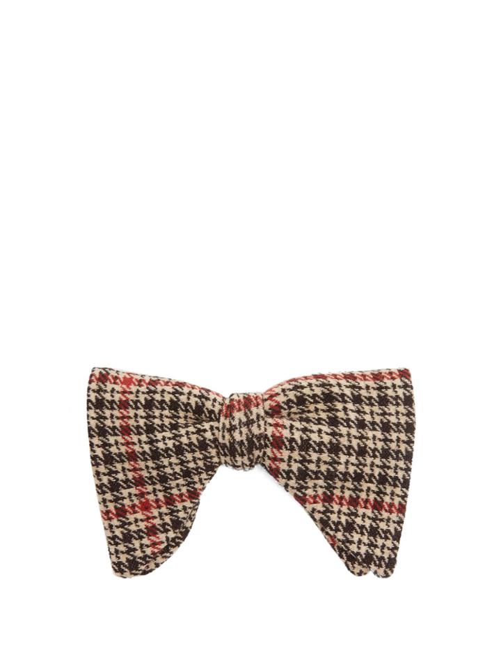 Gucci Tartan Cotton-blend Bow Tie