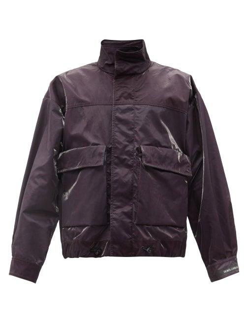Matchesfashion.com Dolce & Gabbana - High-neck Coated Technical Jacket - Mens - Dark Purple