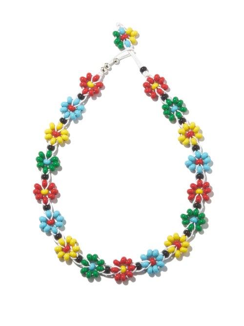 Matchesfashion.com Bottega Veneta - Floral Beaded Choker - Womens - Multi