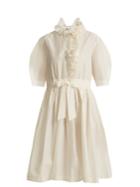 Lanvin Ruffle-trimmed Drawstring-waist Cotton-blend Dress