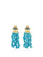 Matchesfashion.com Begum Khan - Patmos King Crab Gold-plated Drop Clip Earrings - Womens - Blue