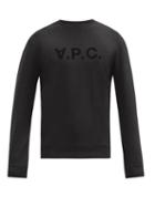Mens Rtw A.p.c. - Logo-print Cotton-jersey Sweatshirt - Mens - Black