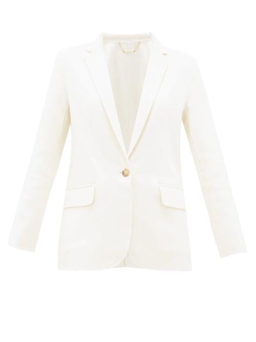 Matchesfashion.com Frame - Notch Lapel Wool Blend Blazer - Womens - Ivory