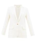 Matchesfashion.com Frame - Notch Lapel Wool Blend Blazer - Womens - Ivory