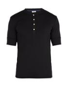 Matchesfashion.com Schiesser - Short Sleeved Cotton Jersey Pyjama Top - Mens - Black