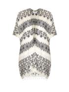 Velvet By Graham & Spencer Aracel Geometric-embroidered Cotton Kimono