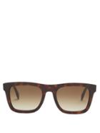 Matchesfashion.com Alexander Mcqueen - Square Acetate Sunglasses - Mens - Brown