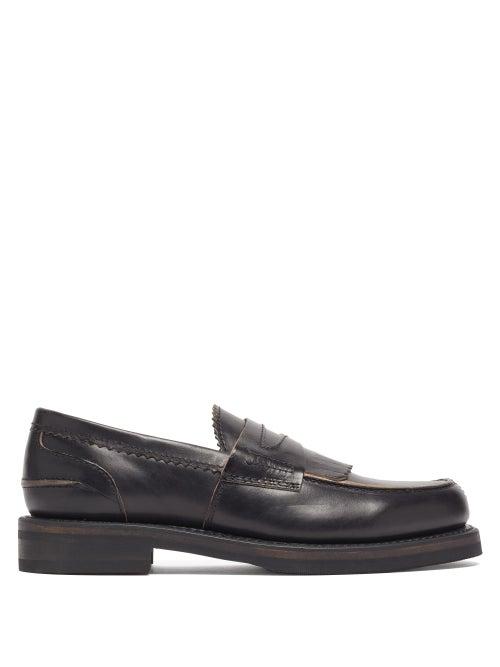 Matchesfashion.com Our Legacy - Distressed Penny Loafers - Mens - Black