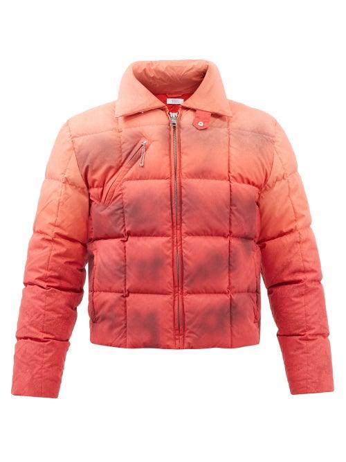 Erl - Distressed Padded-shell Down Jacket - Mens - Red