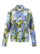 Richard Quinn - Roxy Floral-print Denim Jacket - Womens - Blue Multi