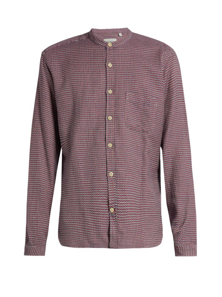 Oliver Spencer Granddad-collar Cotton Shirt
