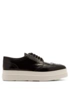 Matchesfashion.com Prada - Leather Platform Brogues - Womens - Black