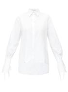 Matchesfashion.com Carolina Herrera - Balloon Sleeve Poplin Shirt - Womens - White