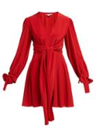 Matchesfashion.com Stella Mccartney - Wrap Silk Crepe De Chine Mini Dress - Womens - Red