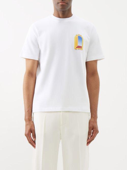 Casablanca - Logo-print Organic-cotton T-shirt - Mens - White