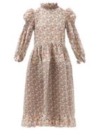 Matchesfashion.com Horror Vacui - Claire Balloon-sleeve Floral-print Cotton Dress - Womens - Multi