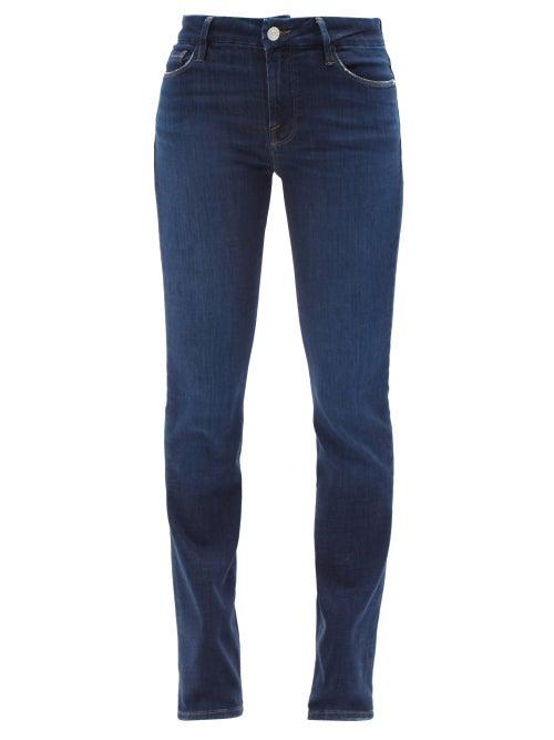 Frame - Le Mini Slim-leg Bootcut Jeans - Womens - Dark Denim