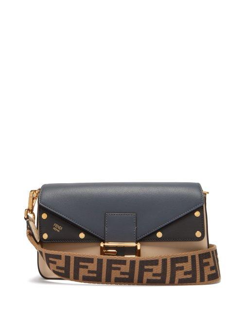 Matchesfashion.com Fendi - Baguette Tri Colour Leather Bag - Womens - Blue Multi