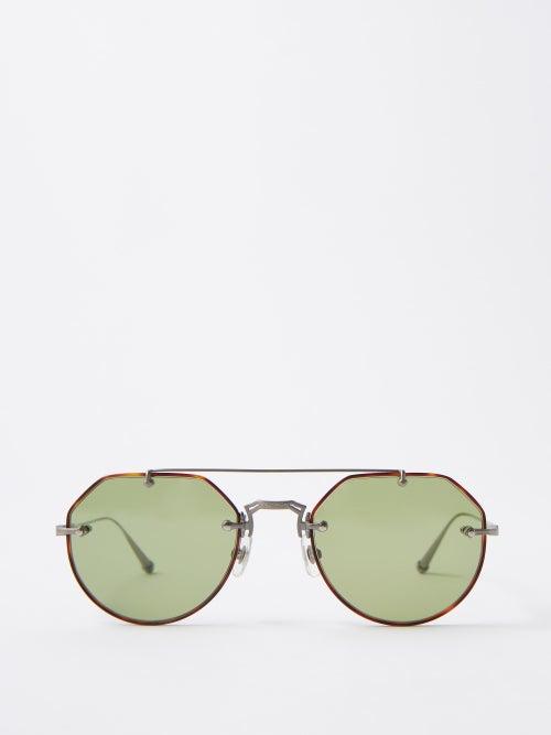Matsuda - Aviator Acetate And Titanium Sunglasses - Mens - Dark Tortoiseshell