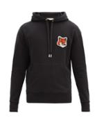 Matchesfashion.com Maison Kitsun - Fox Head Cotton-jersey Hooded Sweatshirt - Mens - Black