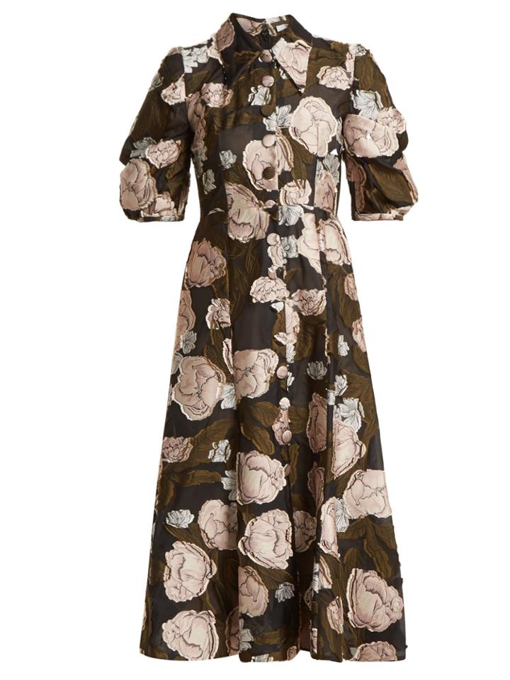 Erdem Gisella Peony Fil-coup Organza Dress
