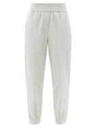 Ladies Rtw Brunello Cucinelli - Elasticated-waist Cotton-corduroy Trousers - Womens - Light Grey