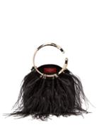 Valentino Bebop Ostrich Feather Satin Clutch