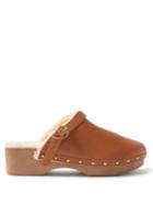 Ancient Greek Sandals - Shearling-lined Leather Clogs - Womens - Brown