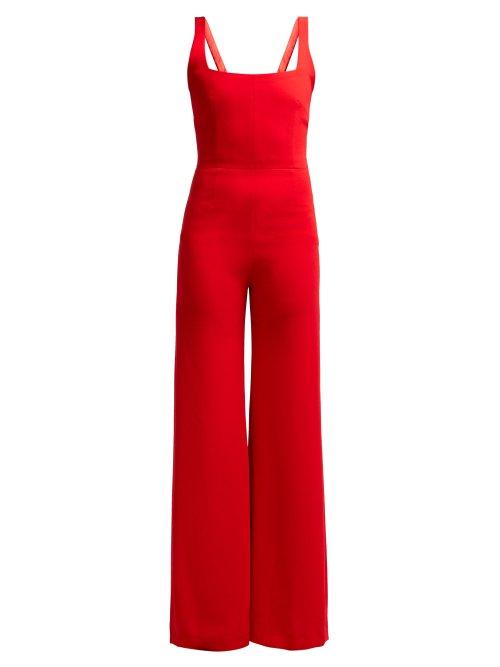 Matchesfashion.com Galvan - Sunrise Sleeveless Crepe Jumpsuit - Womens - Red