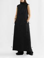 The Row - Almi Feather-embellished Wool-blend Dress - Womens - Black