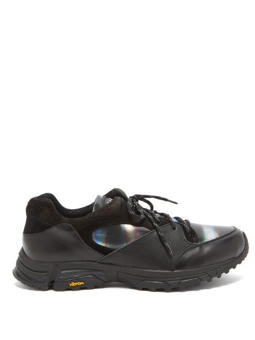 Matchesfashion.com Our Legacy - Raphael Iridescent-panel Leather Trainers - Mens - Black Multi
