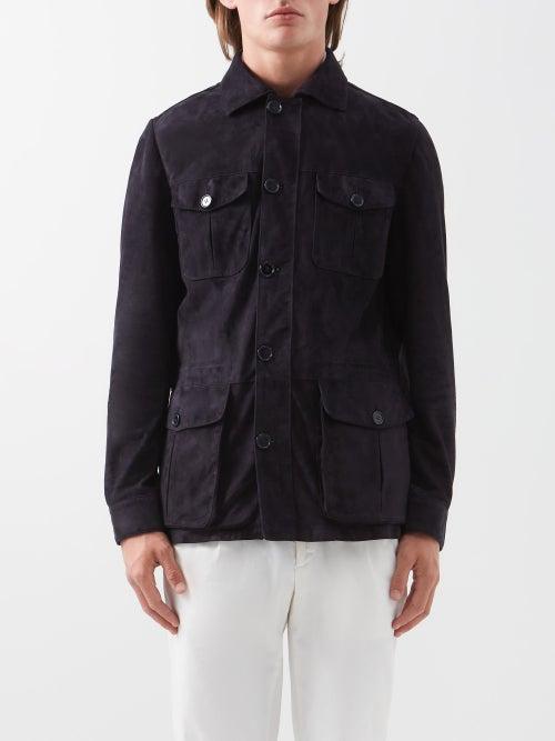 Thom Sweeney - Four-pocket Suede Field Jacket - Mens - Navy