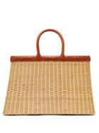 Matchesfashion.com Sparrows Weave - The Tote Large Wicker And Leather Basket Bag - Womens - Tan Multi