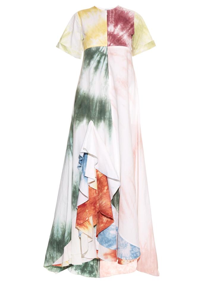 Rosie Assoulin Gonzo Tie-dye Ruffled Maxi Dress