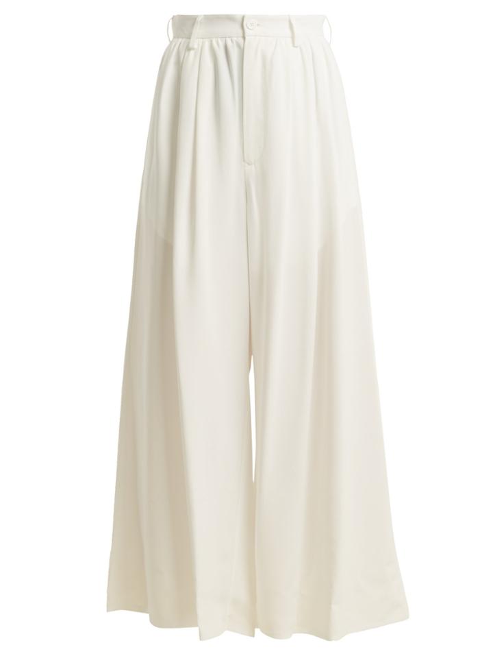 Mm6 Maison Margiela Wide-leg Gathered Trousers