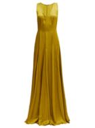 Matchesfashion.com Ann Demeulemeester - V Neck Nanette Dress - Womens - Dark Yellow