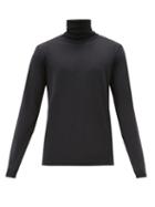 Matchesfashion.com Acne Studios - Roll-neck Cotton-jersey Long-sleeved T-shirt - Mens - Black