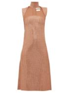 Matchesfashion.com Bottega Veneta - Crystal-embellished Jacquard-knit Midi Dress - Womens - Nude