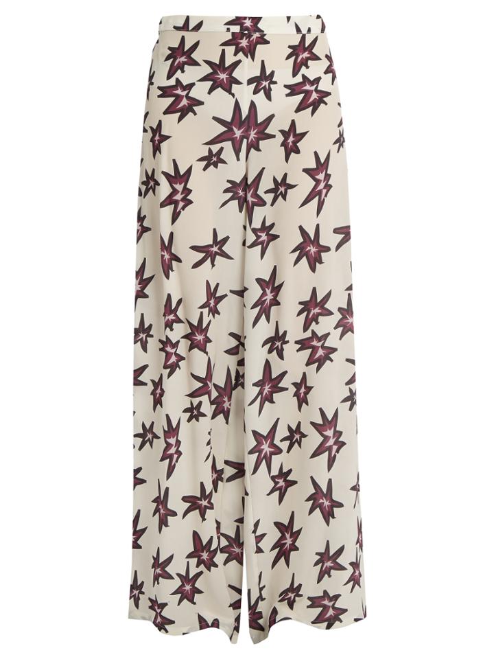 Rockins Explosion-print Silk Crepe De Chine Trousers