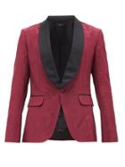 Amiri - Single-breasted Moir Tuxedo Blazer - Mens - Red