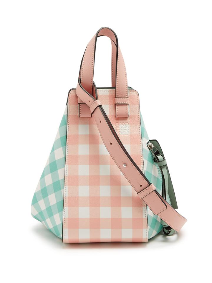 Loewe Hammock Gingham-print Leather Tote