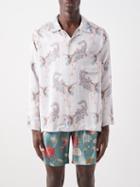 Nipoaloha - Phoenix-jacquard Twill Shirt - Mens - Grey Multi