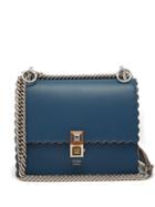 Matchesfashion.com Fendi - Kan I Small Leather Cross Body Bag - Womens - Blue