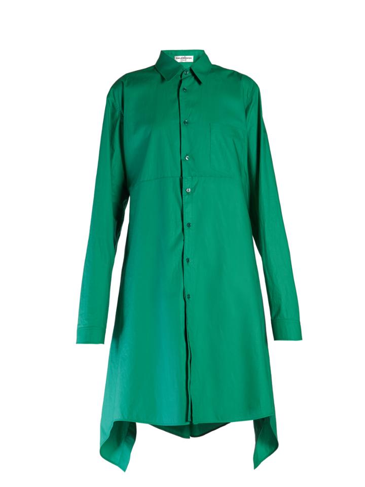 Balenciaga Fold-back Cotton-poplin Shirtdress