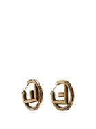 Matchesfashion.com Fendi - F-logo Small Hoop Earrings - Womens - Gold