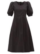 Matchesfashion.com Sea - Luna Puffed Sleeve Cotton Blend Dress - Womens - Black